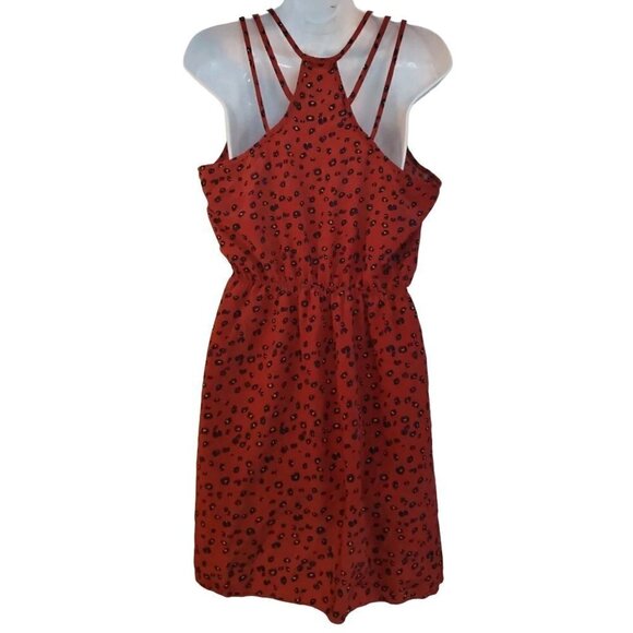 edge burst deep orange leopard dress size m - Picture 2 of 6